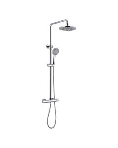 Shower System with 10" Round Rainfall Shower Head (Chrome)