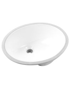 Ceramic Oval Undermount Sink 18 1/2"L x 15"W x 7 7/8"H