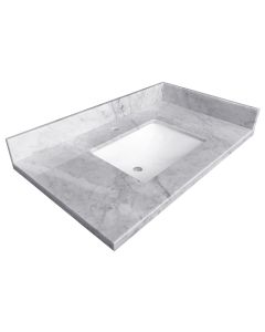 Single Sink Carrara Marble Vanity Top 25.5"x 22.5"x1.5"