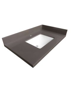 Single Sink Gray Quartz Vanity Top 25.5"x 22.5"x1.5"