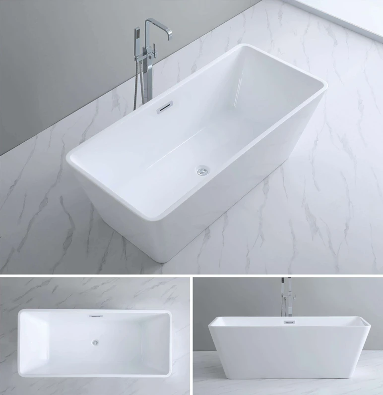 [KBT-2-1400] Bathtub Freestanding Square  (55-1/8" x 28" x 23-1/4")