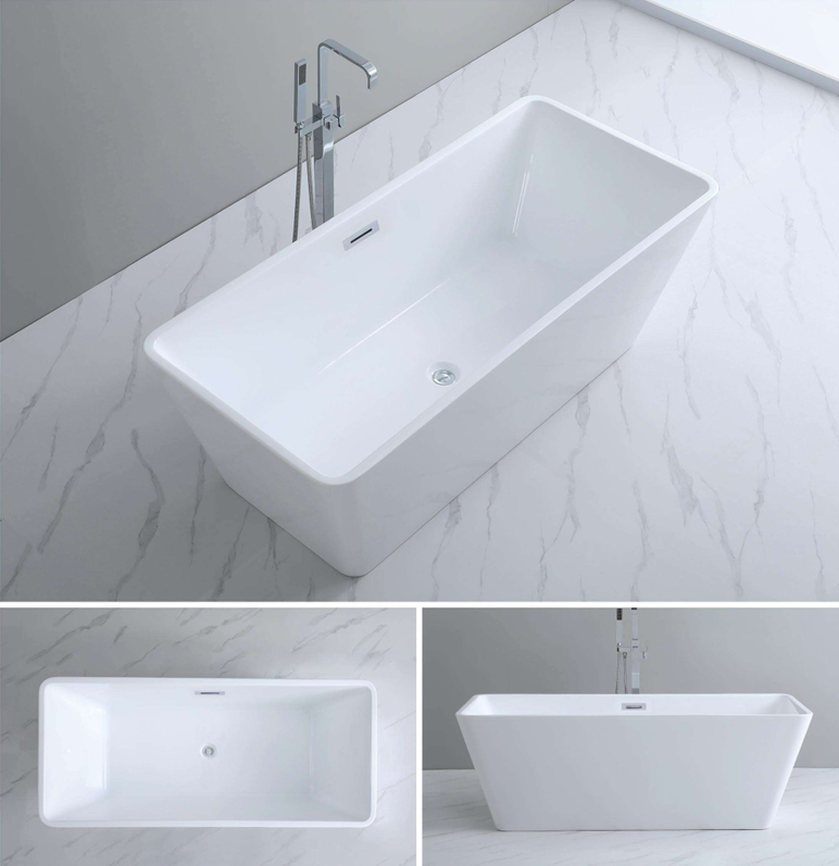 [KBT-2-1400] Bathtub Freestanding Square  (55-1/8" x 28" x 23-1/4")