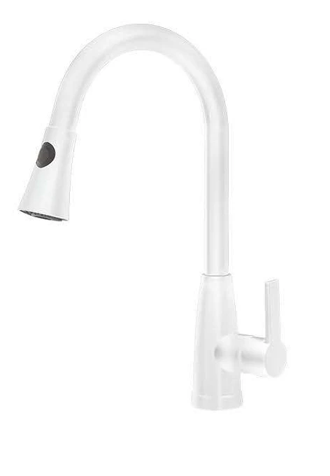 [CZ804102 MW] Modern Pull Down Kitchen Faucet (Matte White)