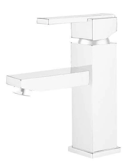 [CZ360001 WM (F68)] Lavatory Faucet Square Single Hole (Matte White)