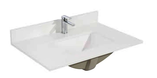 [ST2418 White] 3/4" Thick Quartz Stone Top - 18" Depth (24" x 18", White)