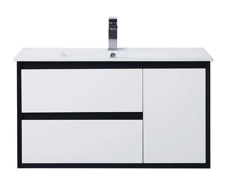 [PE900R-WH] PE Black & White Vanity - Drawers Option (Right Drawers)