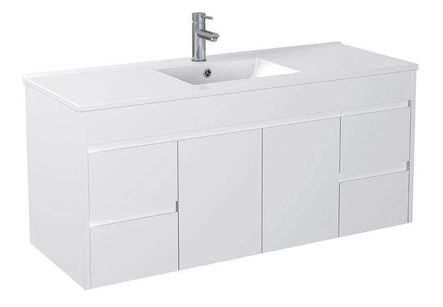 [X-PF1200-WH White] PF Wallmount White Vanity - Sink Option (48" x 18", Single)