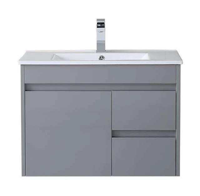 [X-PF750R-WH Gray] PF  Wallmount Gray Vanity- Drawers Option (30" x 18", Right Drawers)