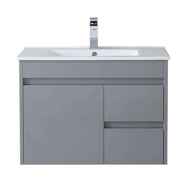 [X-PF750R-WH Gray] PF  Wallmount Gray Vanity- Drawers Option (30" x 18", Right Drawers)