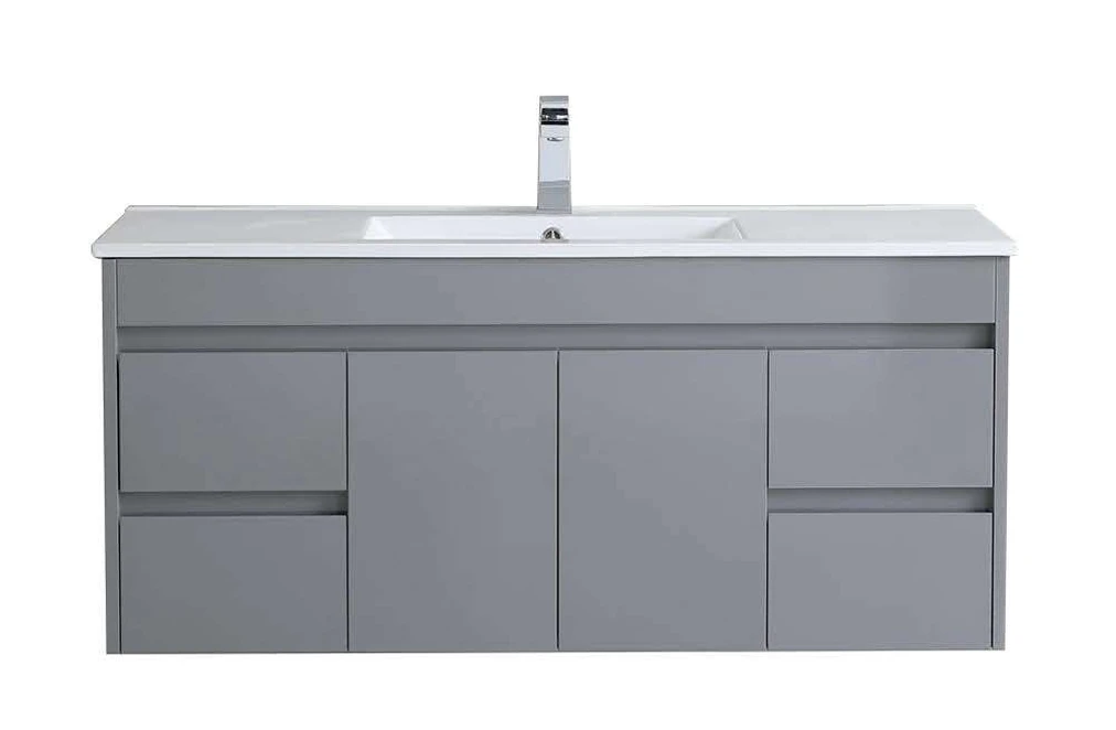 [X-PF1200-WH Gray] PF  Wallmount Gray Vanity - Sink Option (48" x 18", Single)