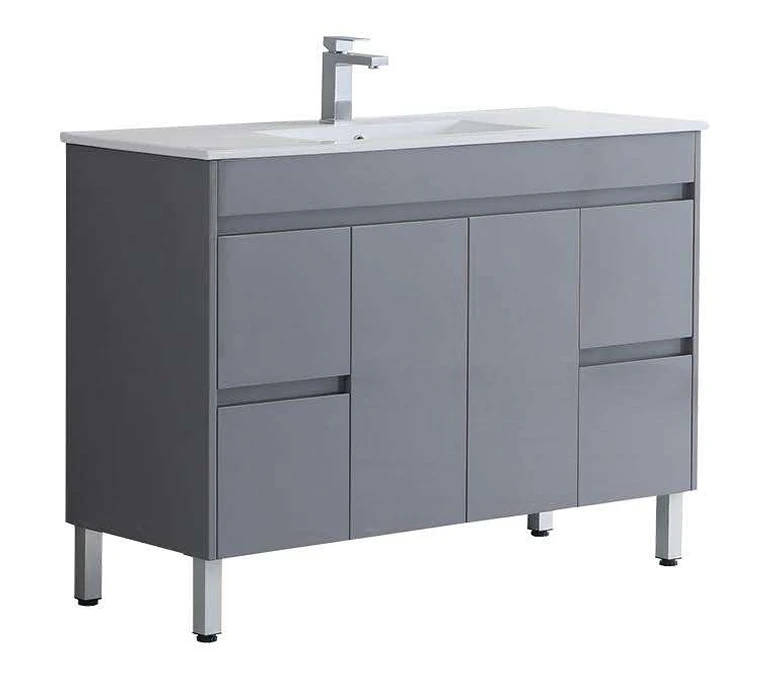 [X-PF1200-LG Gray] PF  Gray Vanity with Legs - Sink Option (48" x 18", Single)