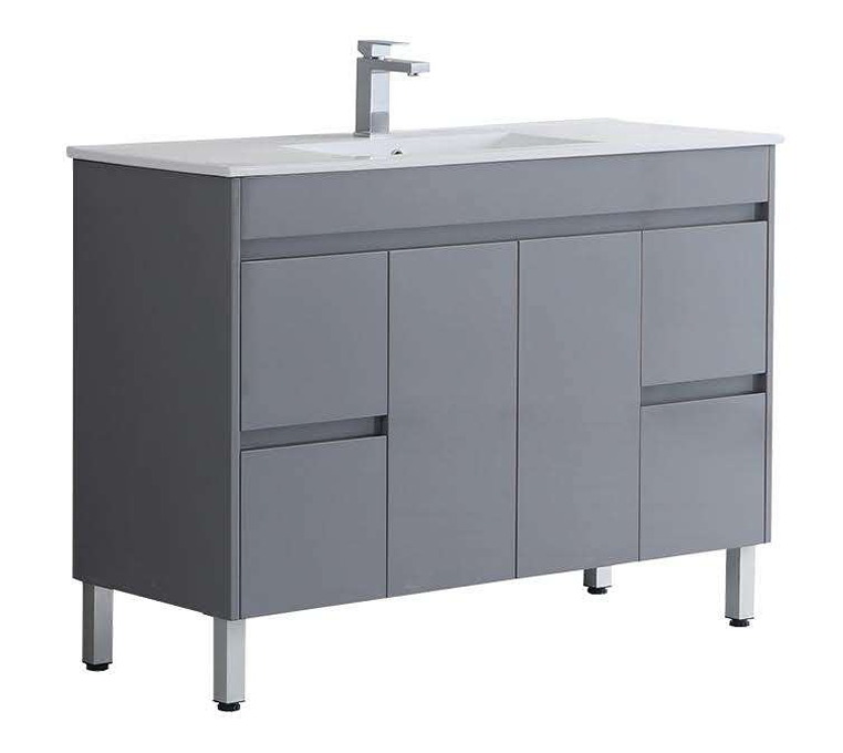 [X-PF1200-LG Gray] PF  Gray Vanity with Legs - Sink Option (48" x 18", Single)