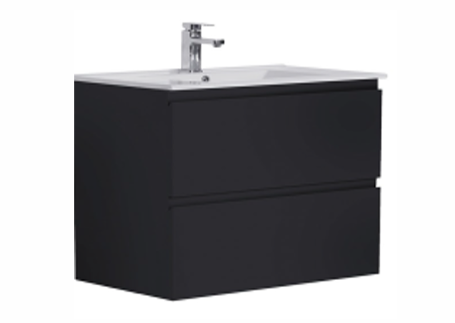[RIVA600-WH Matte Black] Riva Wallmount Black Vanity (24" x 18")