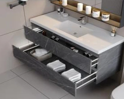 [UMV-CG48"] UMV Wallmount Gray Marble Vanity (48" x 18")