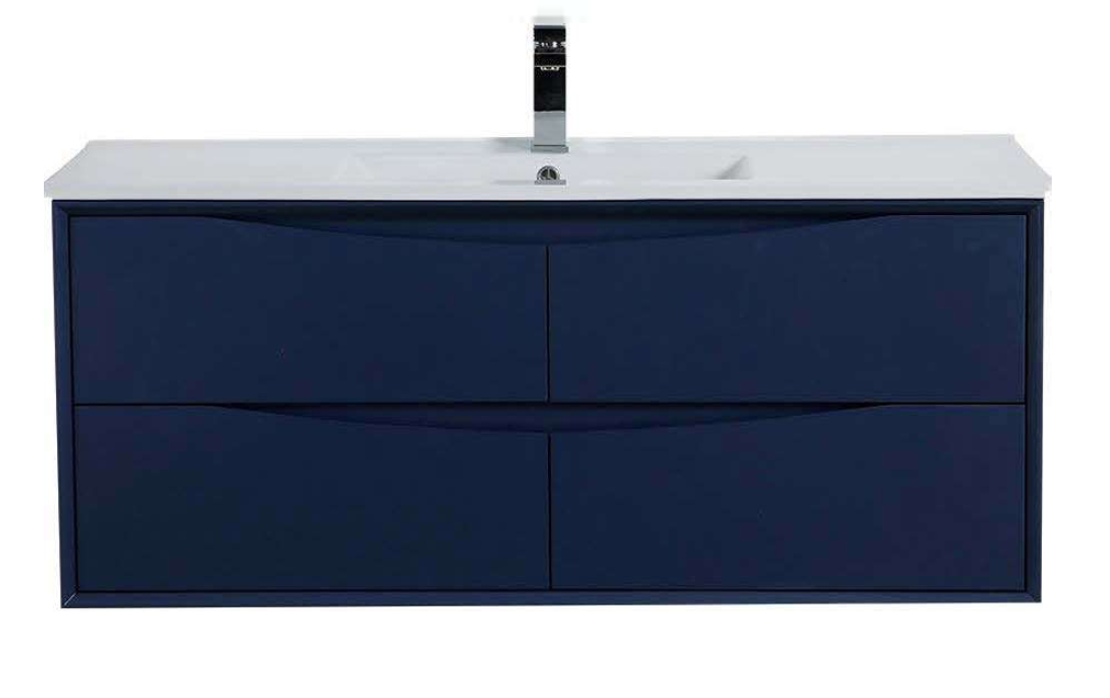 [PH1200NB-WH SINGLE SINK] PH Navy Blue Vanity (48" x 18", Single)