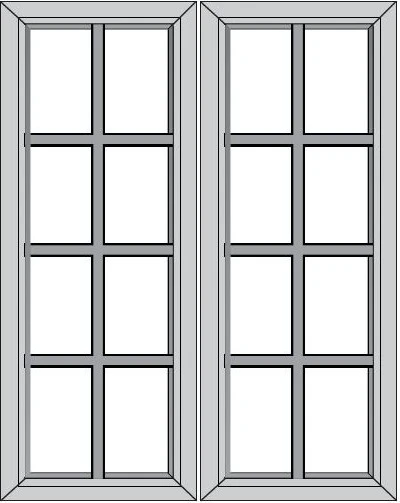 [AL:WM3342] Avalon  Mullion Glass Door 33" X 42" Textured Glass (Pair) (Davie Warehouse)
