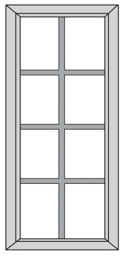 Avalon Mullion Glass Door 12" X 42" Textured Glass