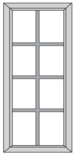 Avalon Mullion Glass Door 18" X 42" Textured Glass