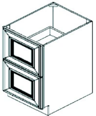 [DS:DB30-2] Dove White  Shaker 2 Drawer Base 30" (Davie Warehouse)