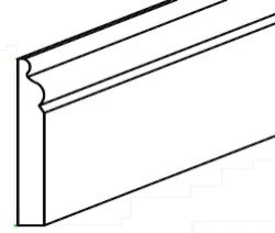 Dove White Shaker Base Board 4 1/2" X 3/4" X 96"