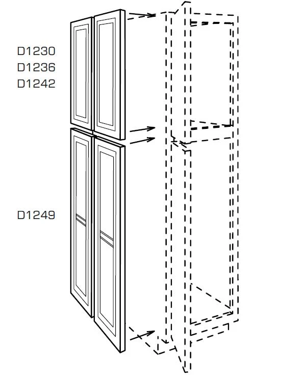 [DS:D1249] Dove White Shaker Lower Single Door For 24" Wide Pantry (Davie Warehouse)