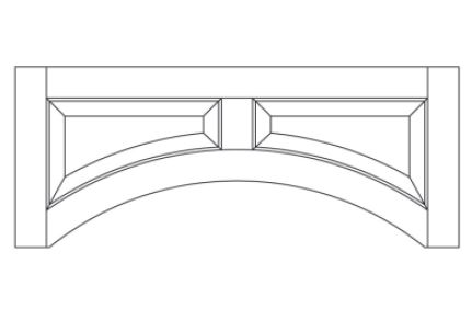 Ebony Shaker Arched Valance 48" X 12" X 3/4"