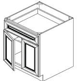 [ES:B24] Ebony Shaker Base Cabinet 24" (Davie Warehouse)