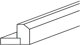 [ES:TLR8-2] Ebony Shaker Light Rail Molding 1 1/2" X 2" X 96" (Davie Warehouse)
