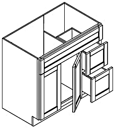 Ebony Shaker Vanity 36" X 21" Doors On The Left