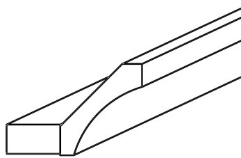 Toffee Shaker Cove Crown Molding 2 1/2"  X  96"