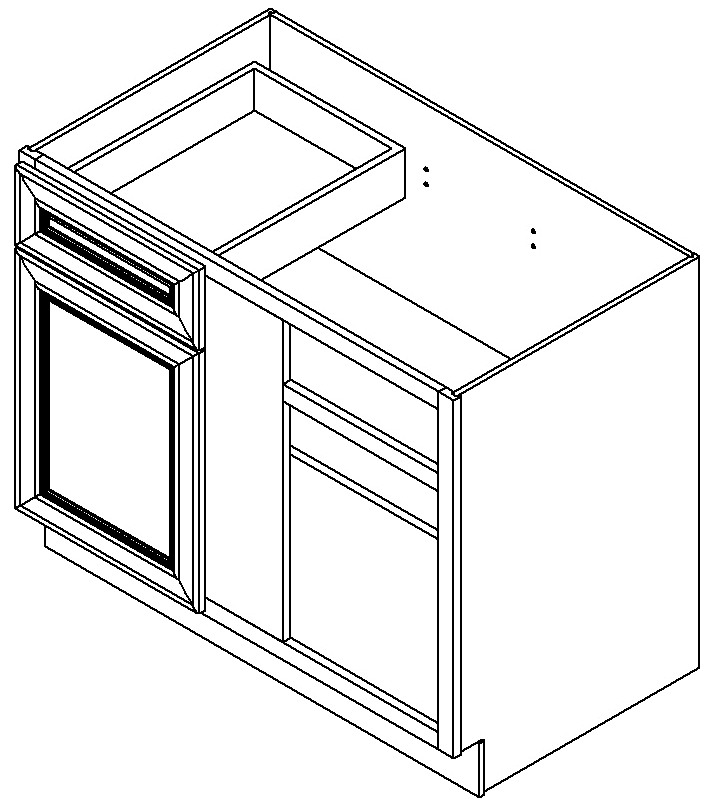 [WS:BBC39] Weston White Shaker Base Blind Corner 39" *2-F1-02* (GC Supply - Pompano)