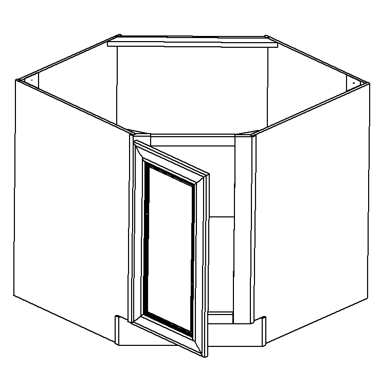 [WS:CSB36] Weston White Shaker Diagonal Corner Base 36" (GC Supply - Pompano)