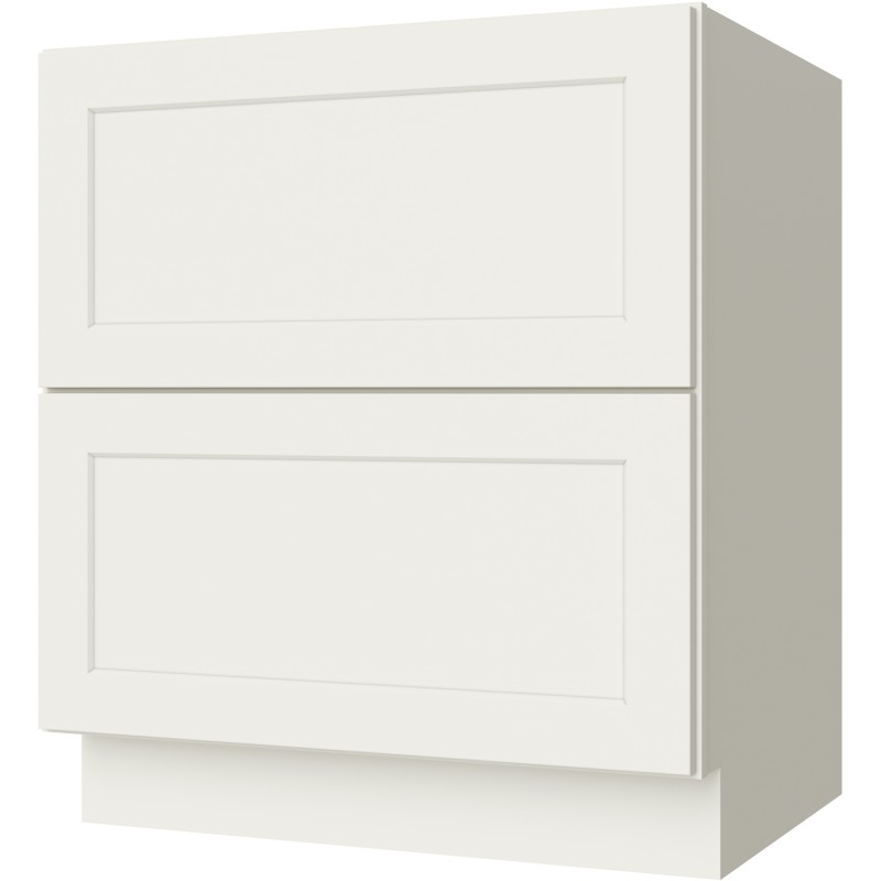 [CS:DB30-2] Cream White Shaker 2 Drawer Base 30" (Davie Warehouse)