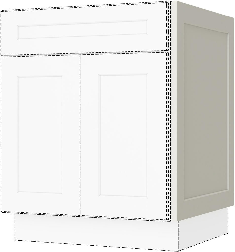 [CS:BDD24] Cream White Shaker Base Dummy Door 24" X 30" (Davie Warehouse)