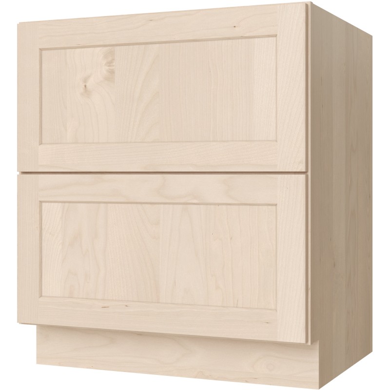 [US:DB30-2] Dove White  Shaker 2 Drawer Base 30" (Davie Warehouse)