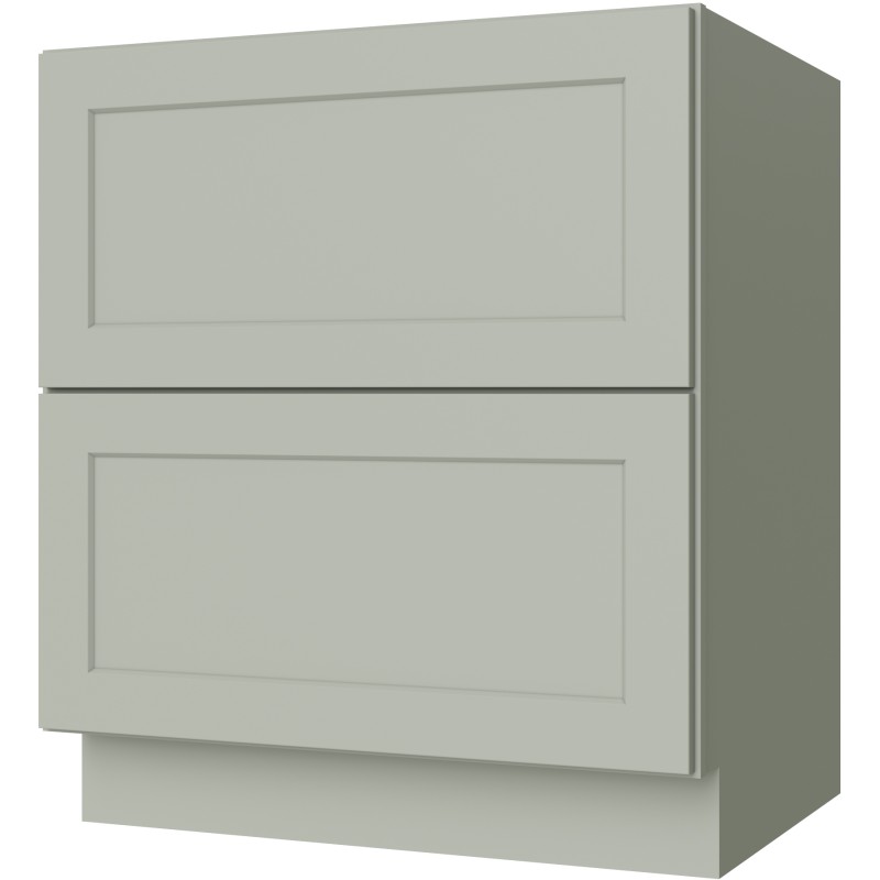 [GS:DB30-2] Sage Green Shaker 2 Drawer Base 30" (Davie Warehouse)