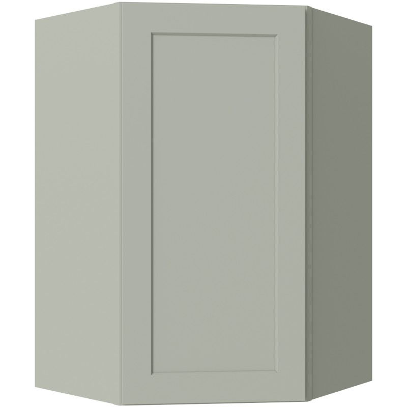 Sage Green Shaker Wall Diagonal Corner Cabinet 24" X 30"