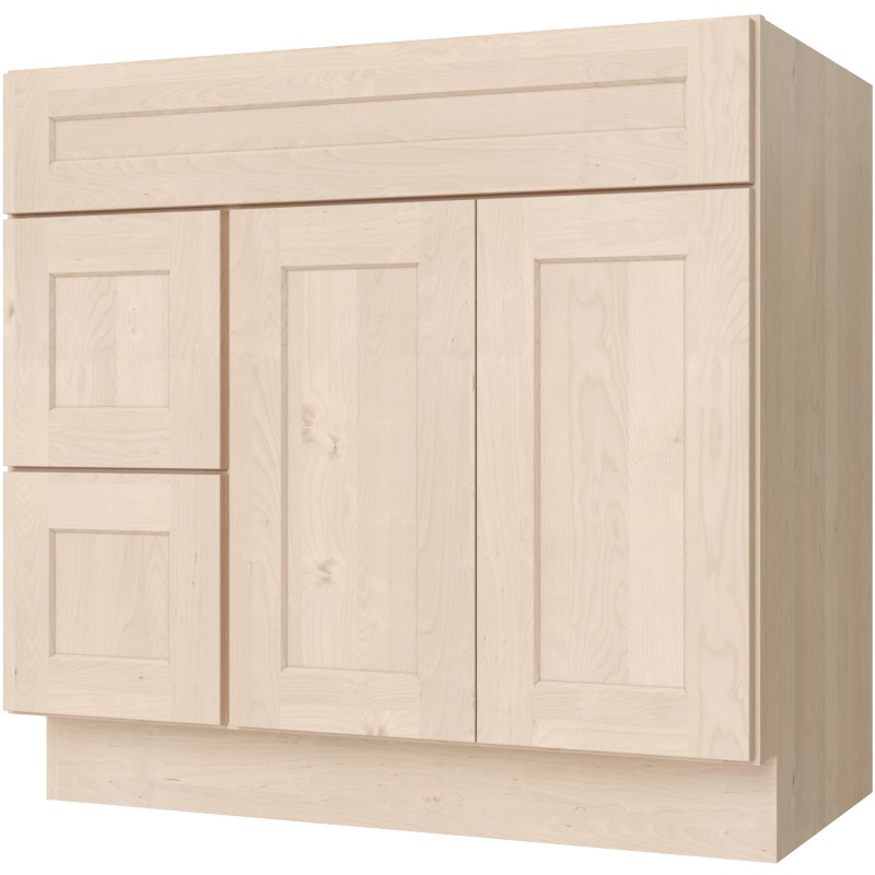 [US:FA4221DR] Unfinished Shaker  Vanity 42" X 21" Doors On The Right (Davie Warehouse)