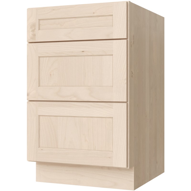 Unfinished Shaker 3 Drawer Base 12"