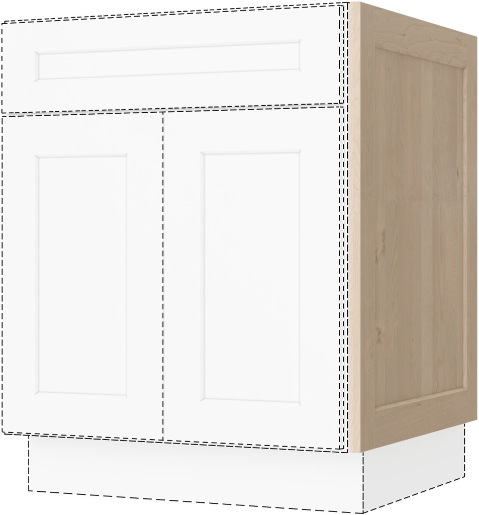 [US:BDD24] Unfinished Shaker Base Dummy Door 24" X 30" (Davie Warehouse)
