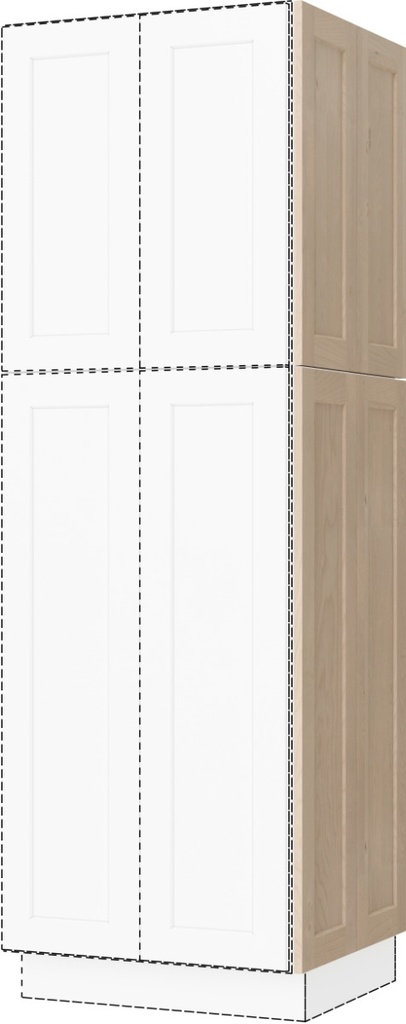[US:D1249] Unfinished Shaker Lower Single Door For 24" Wide Pantry (Davie Warehouse)
