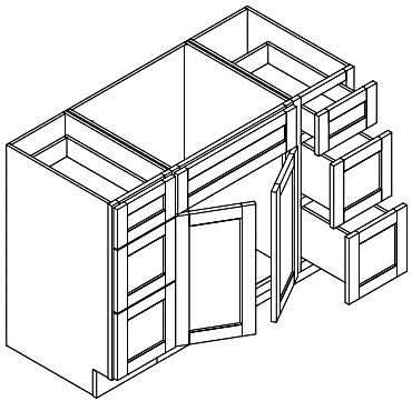 Unfinished Shaker Single Sink Vanity 60" X 21"