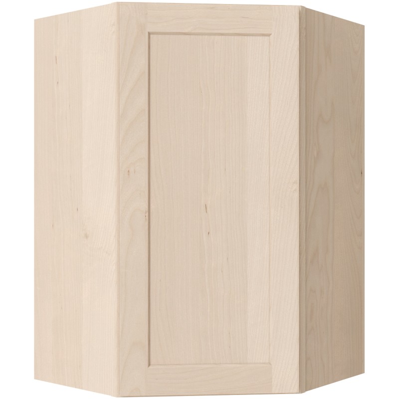 Unfinished Shaker Wall Diagonal Corner Cabinet 24" X 30"