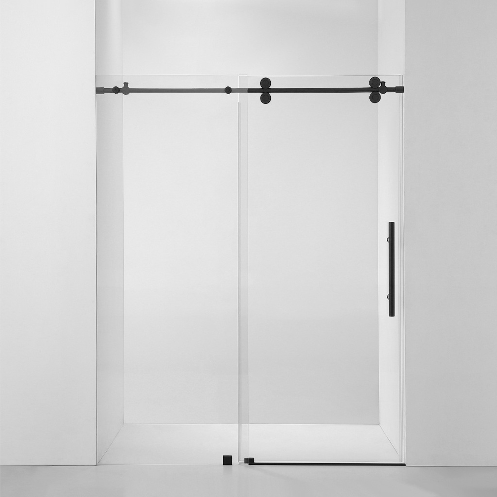 Frameless Shower Door (10mm) Temp Glass 60WX76H 4 MBlack