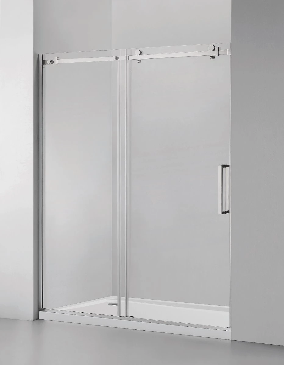 Square Frameless Shower Door (10mm) Temp Glass 60WX76H Chrome