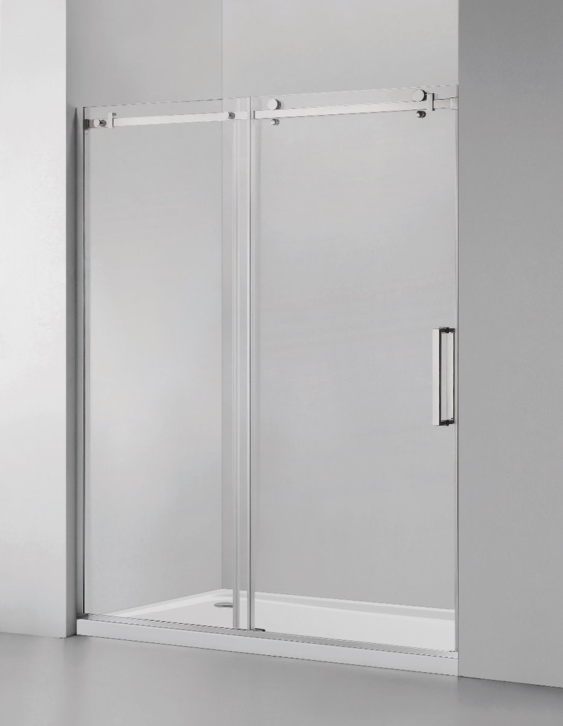 Square Frameless Shower Door (10mm) Temp Glass 60WX76H BNickel
