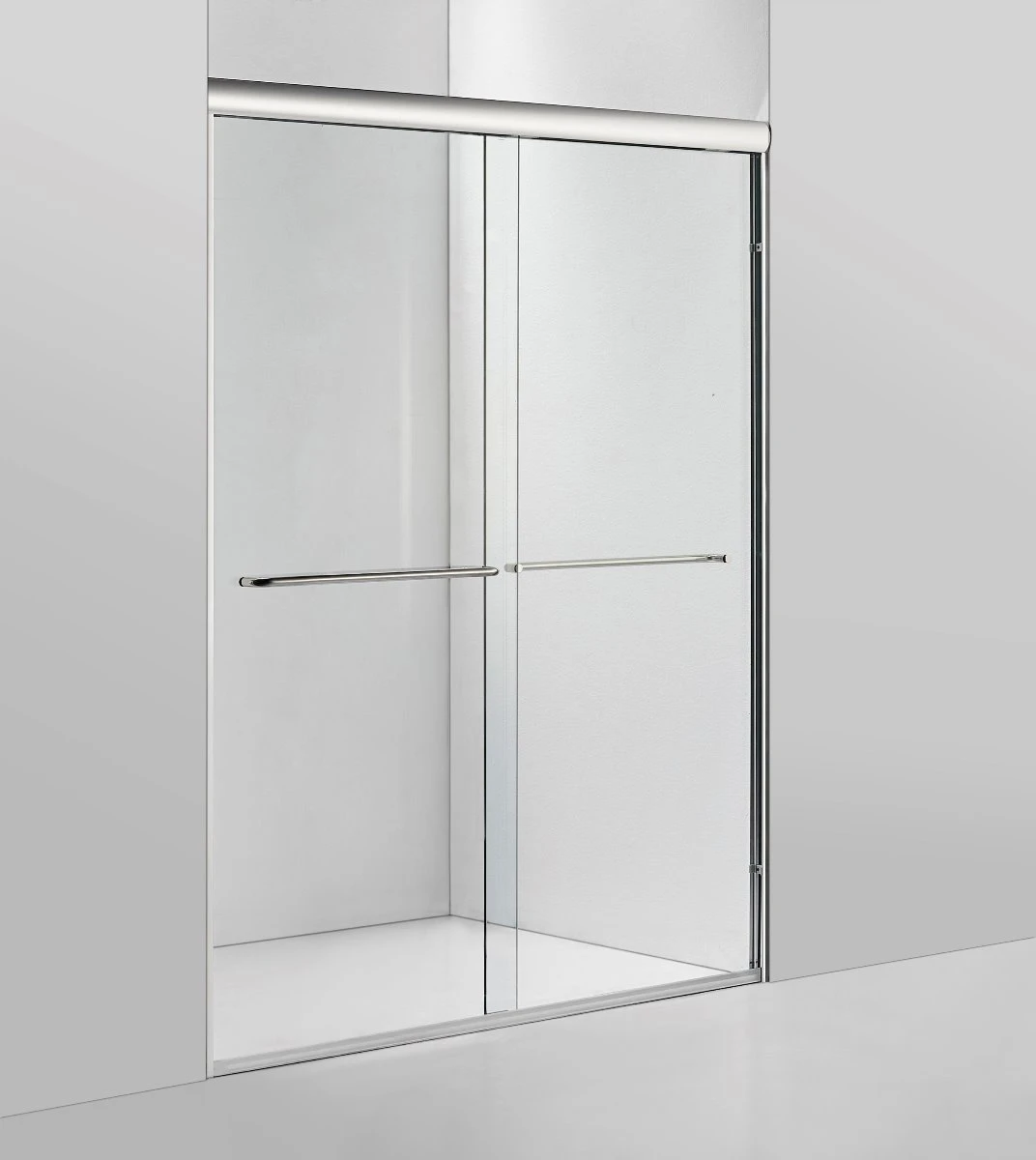 Bypass Shower Door (8mm) Thick Temp Glass 60WX76H Brushed Nickel