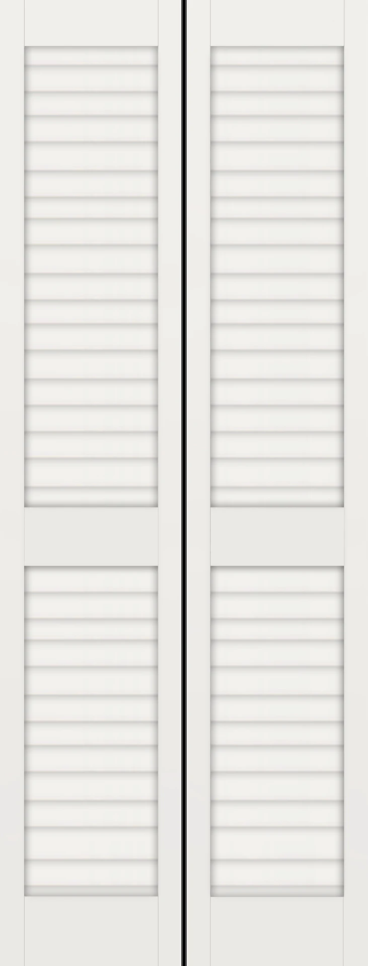 [SR1668PPLLBF] Primed Plantation Louver Over Louver Bifold  (1/6 x 6/8 (18" x 80"))