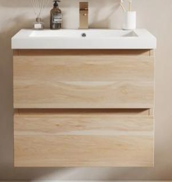 UMV Wallmount Natural Wood Vanity